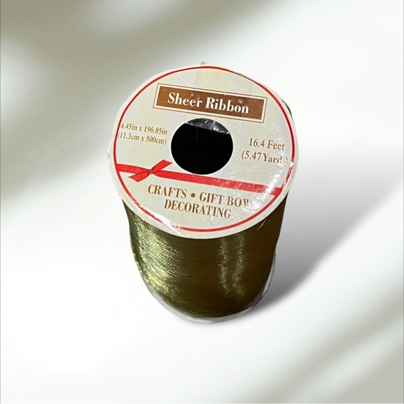 Lot/7 Sheer Ribbon Green 4.45” New! - Picture 5 of 9